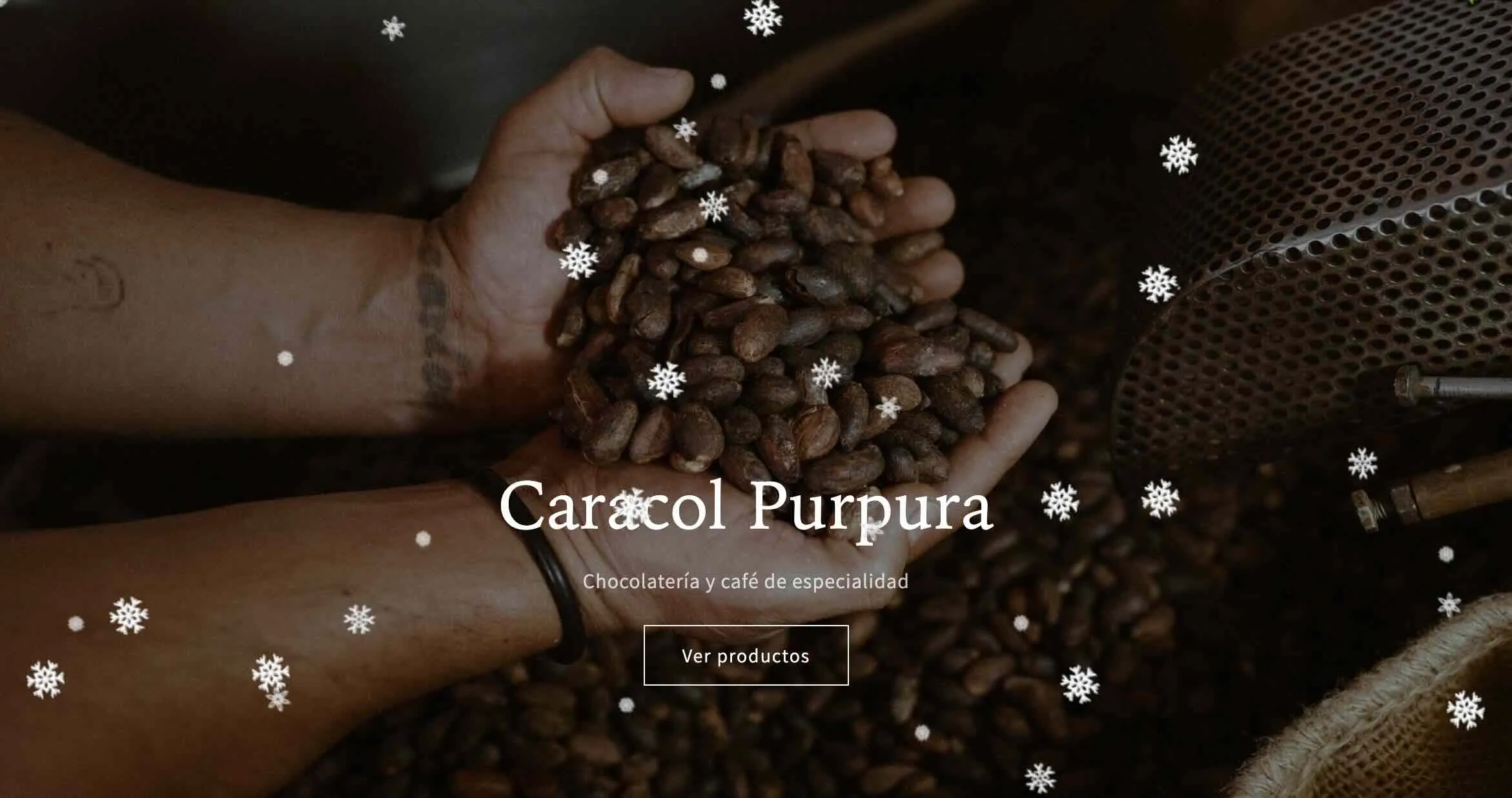 A screenshot of https://caracolpurpura.cafe/